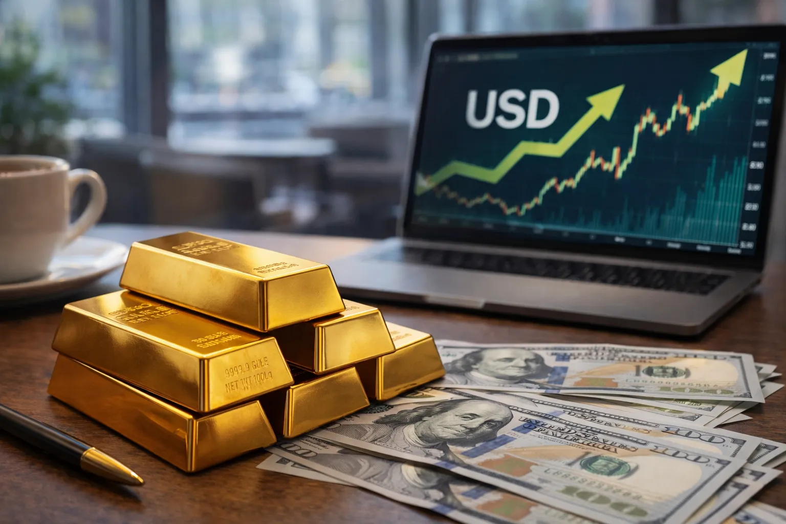 الذهب ينخفض مع ارتفاع الدولار وسط توقعات بخفض الفائدة من قبل الاحتياطي الاتحادي