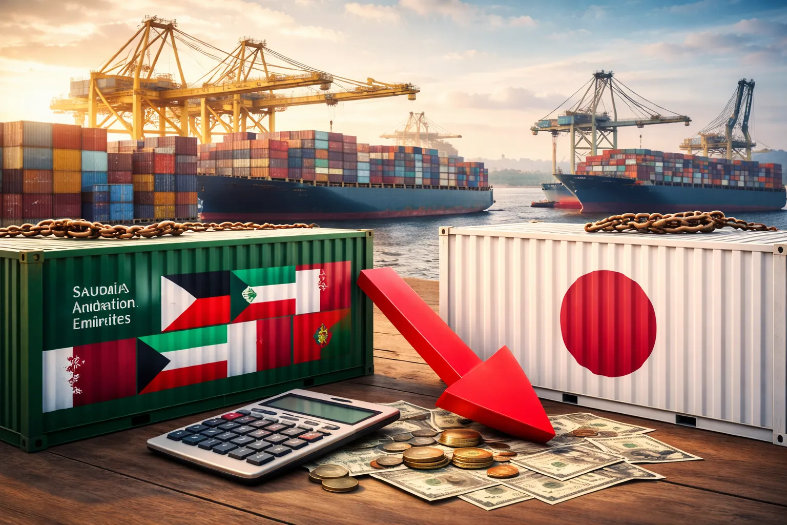 فائض تجارة دول الخليج مع اليابان ينخفض بنسبة 20% في يناير 2026