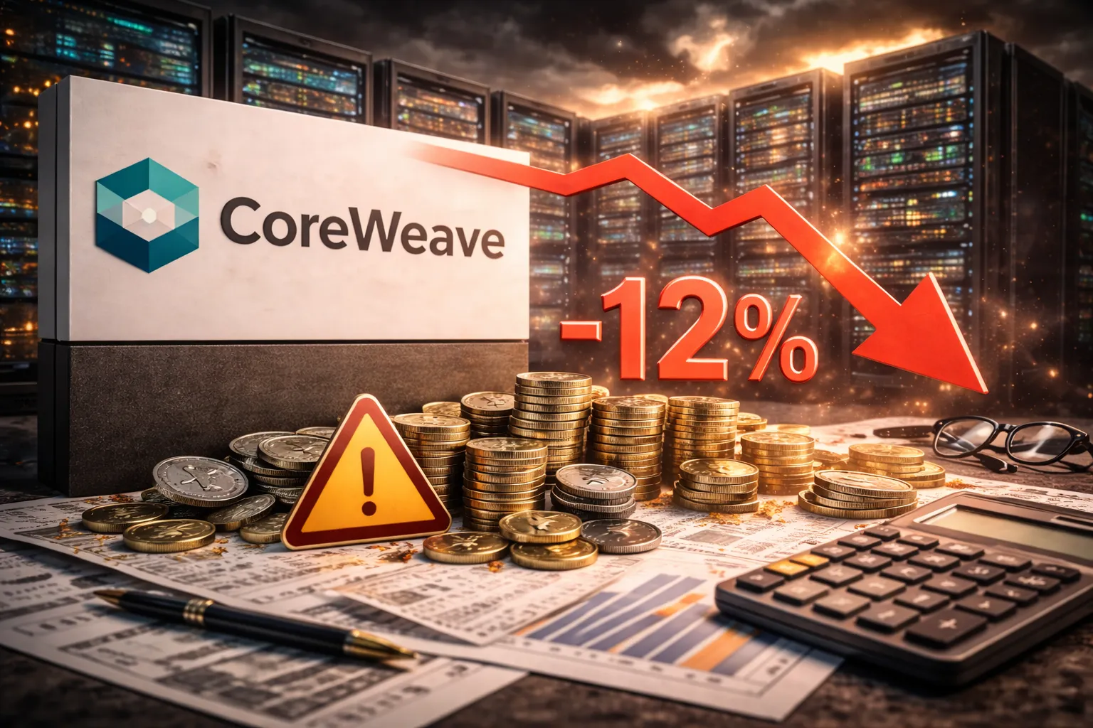أسهم CoreWeave تهبط 12% وسط مخاوف تمويل مركز بيانات بقيمة 4 مليارات دولار