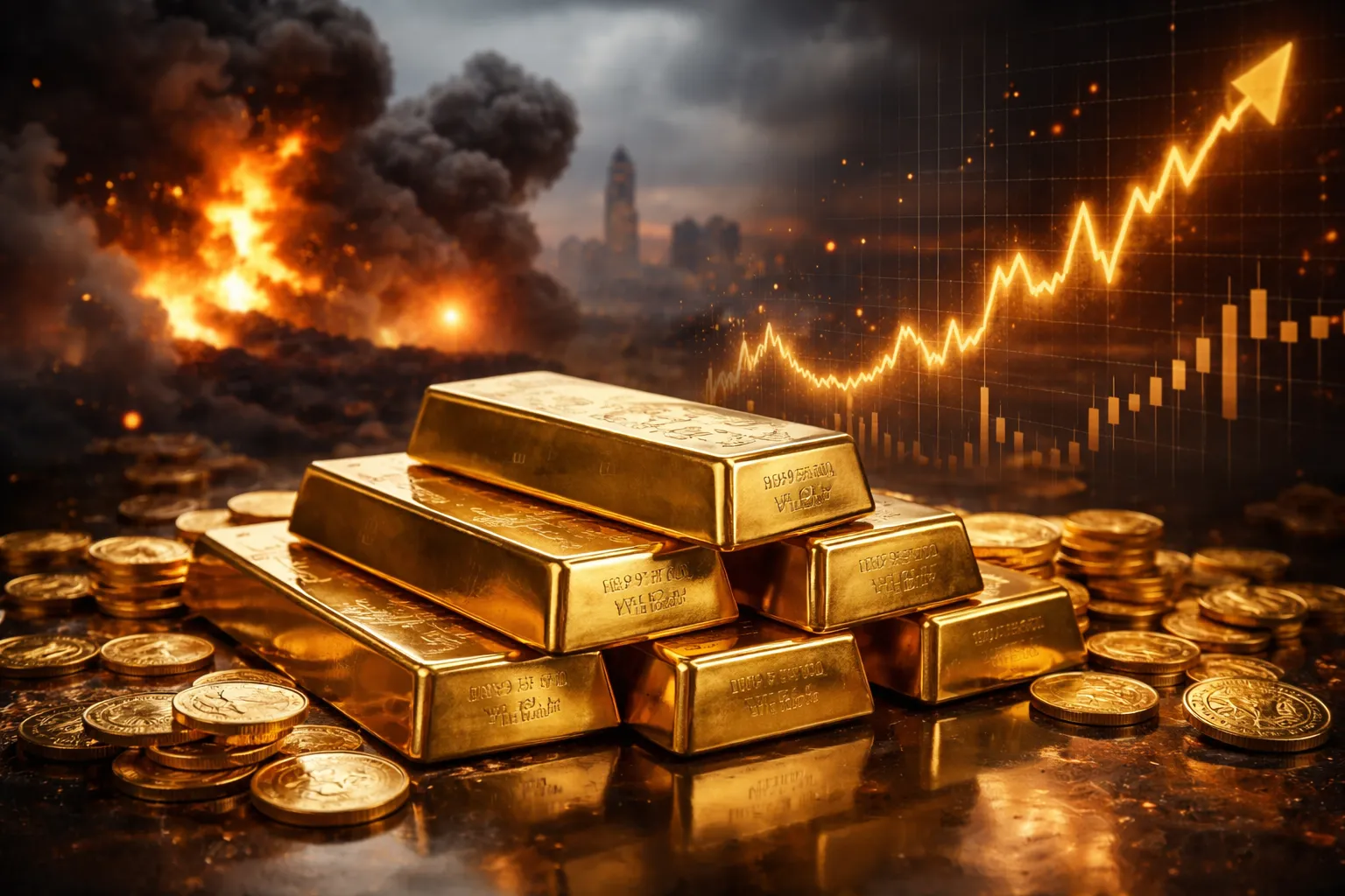 الذهب يحقق مكاسب قوية بنسبة 3.2% مع تصاعد المخاوف الجيوسياسية وتباطؤ الاقتصاد الأميركي