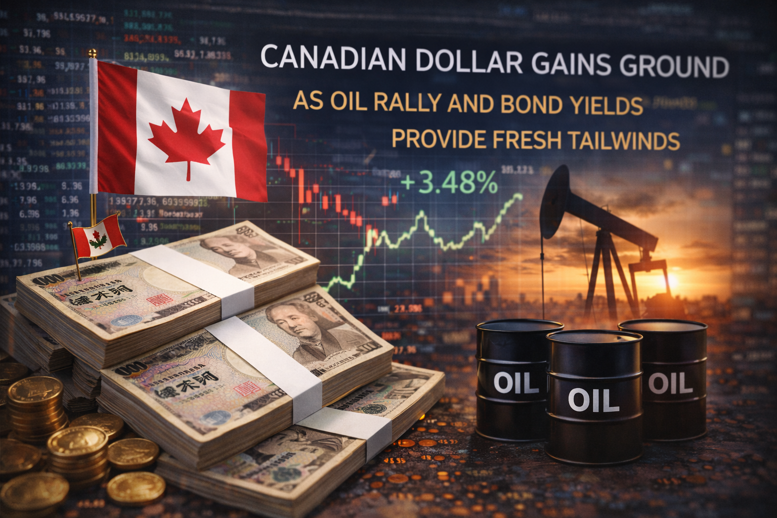 Canadian Dollar (CAD) Gains Ground as Oil Rally and Bond Yields Provide Fresh Tailwinds