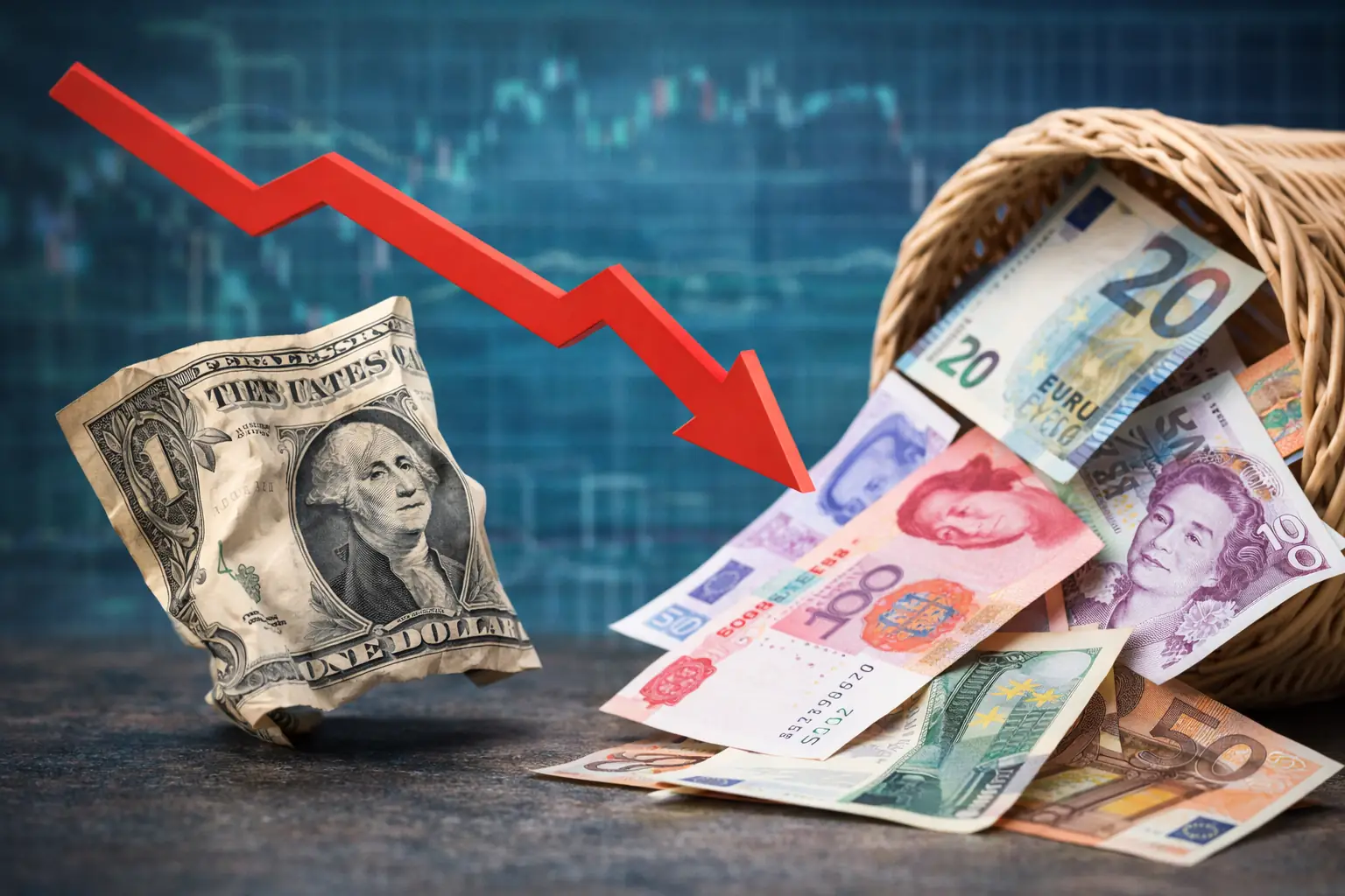 تحت ضغط البيانات الأمريكية: الدولار يترنح أمام سلة العملات.. والإسترليني يستغل الفرصة